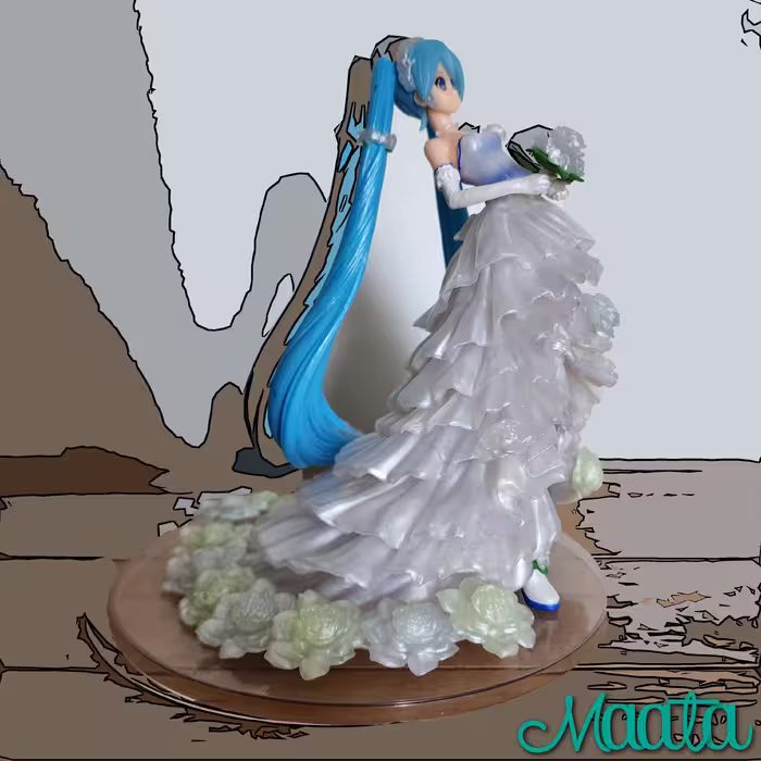 اکشن فیگور انیمه ای - طرح هاتسونه میکو با لباس عروس - 20cm