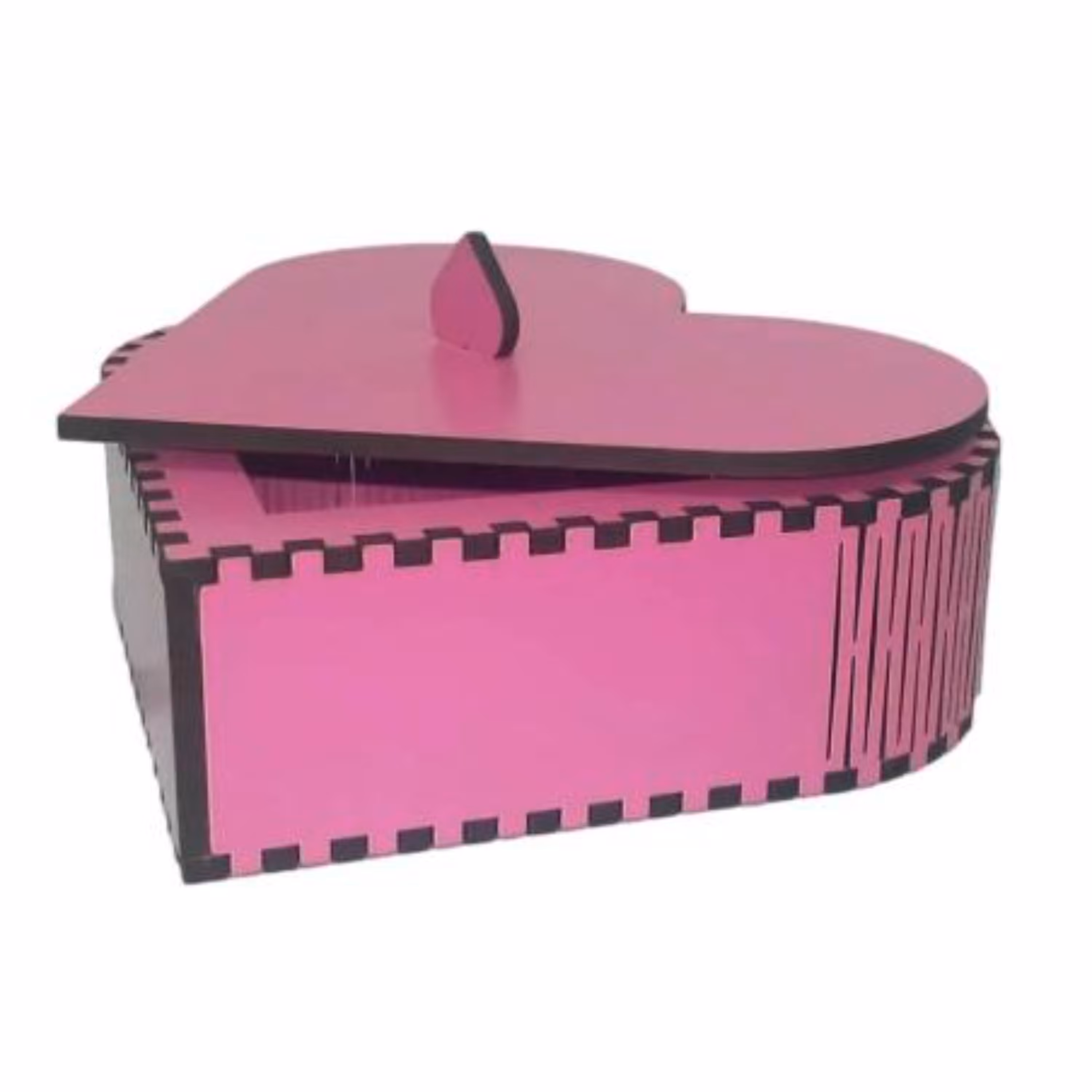 جعبه جای جواهر چوبی  طرح قلب - در رنگهای گردویی -یشمی -سبز -قرمز -صورتی هزینه پست به صورت پس پرداخت می باشد