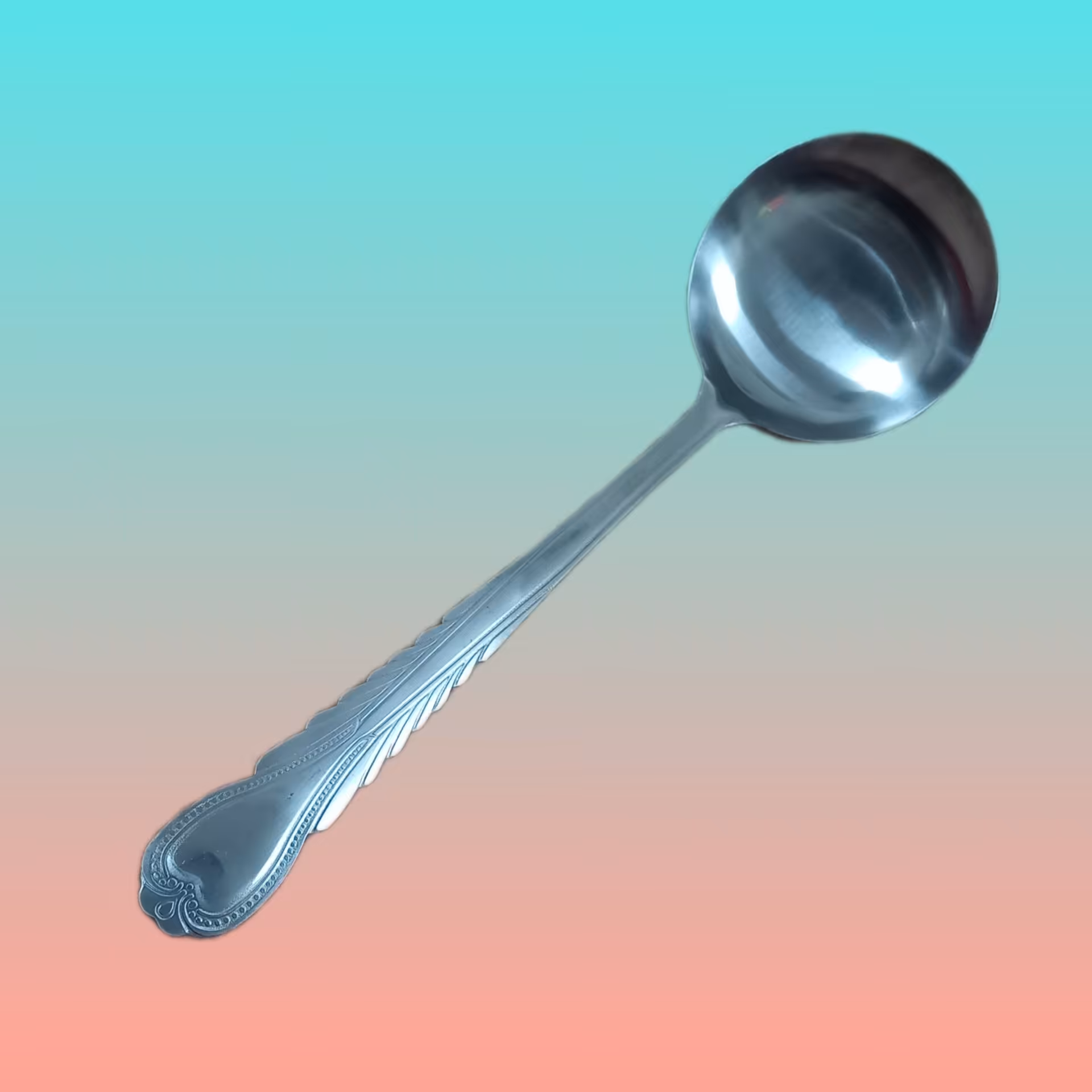 ملاقه بزرگ استیل دسته طرح قلب ورق ضخیم 30 سانتی