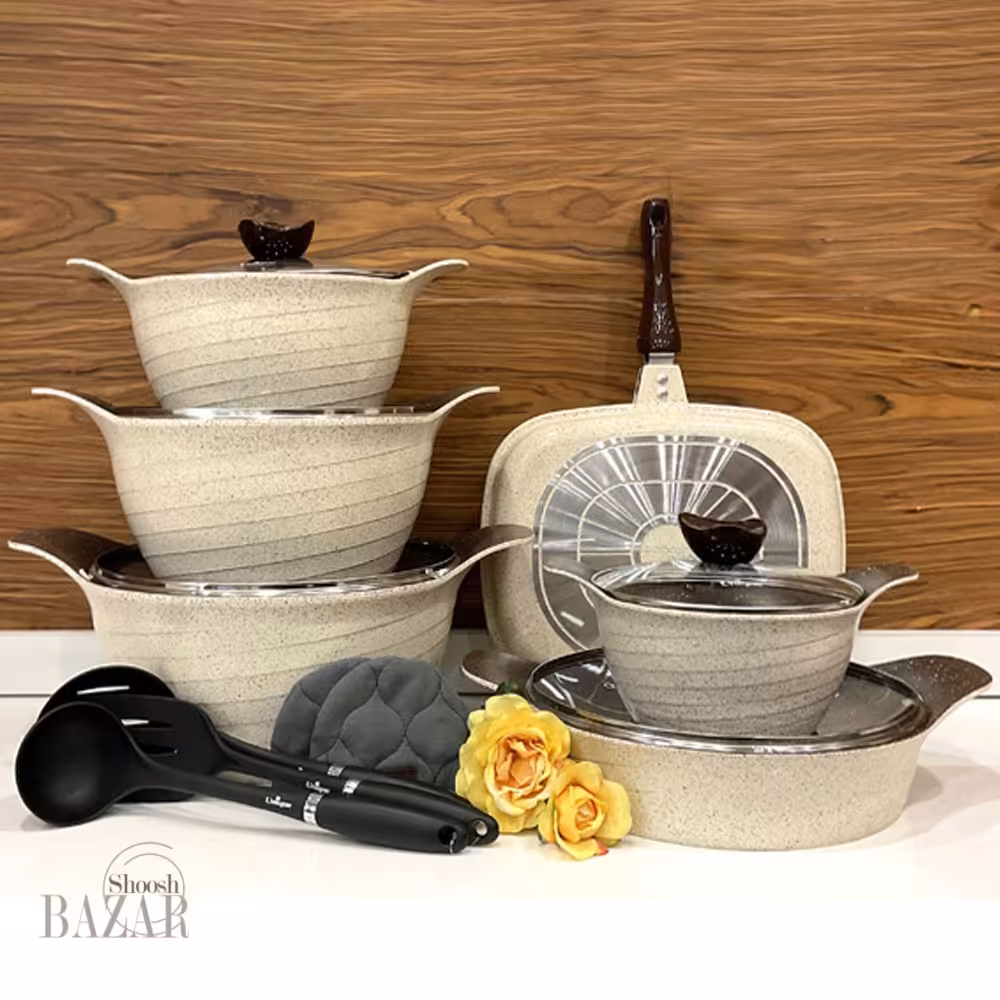 سرویس 15 پارچه کرم گرانیتی رز یونیک کد 7984