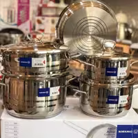 سرویس قابلمه 9 پارچه  استیل خالص   درب استیل  کرکمازترکیه  مدل آسترا  