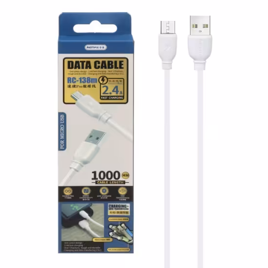 کابل تبدیل USB به MICRO-USB ریمکس مدل RC-138m طول 1متر