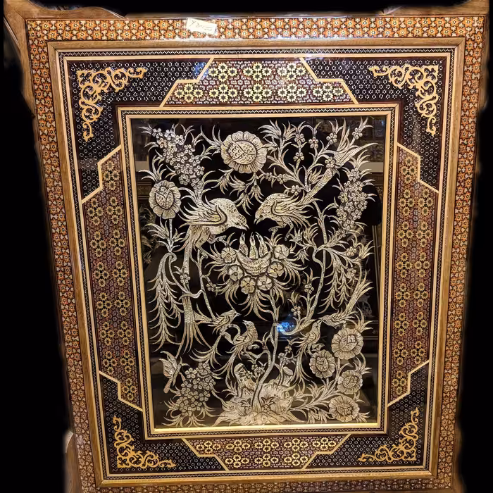 تابلو قلمزنی خاتم صلیبی طرح شلوغ