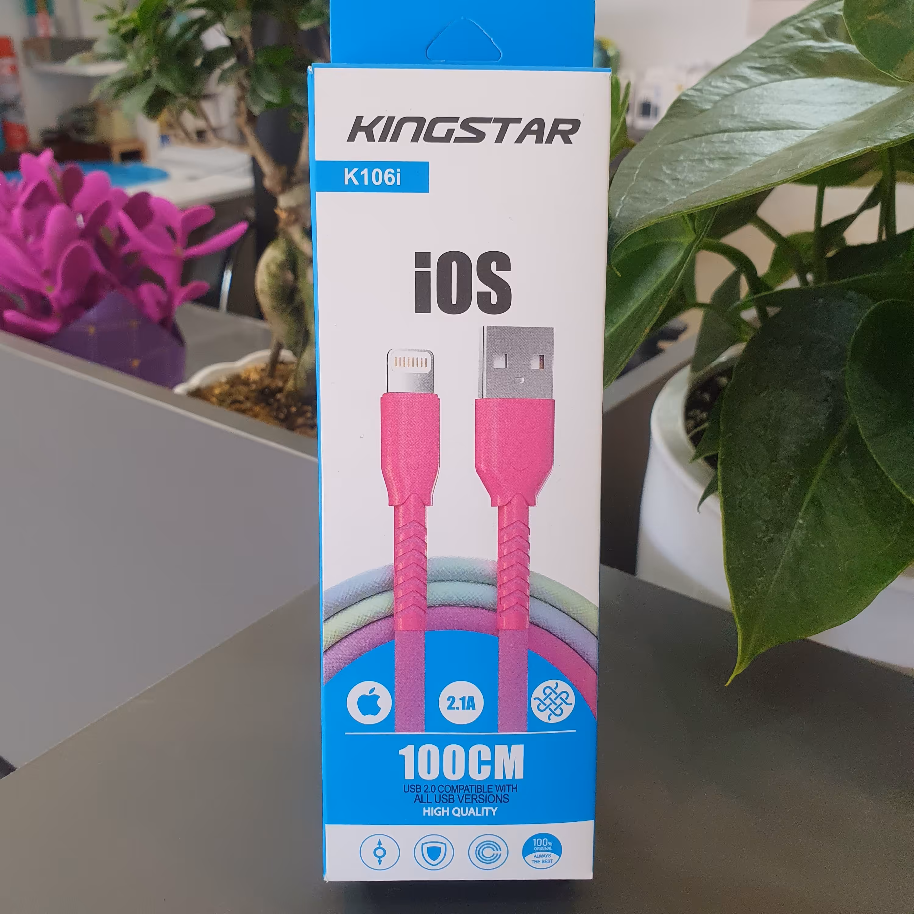 کابل شارژر و تبدیل usb  به  lightning  کینگ استار مدل K106i (کابل شارژر اپل )