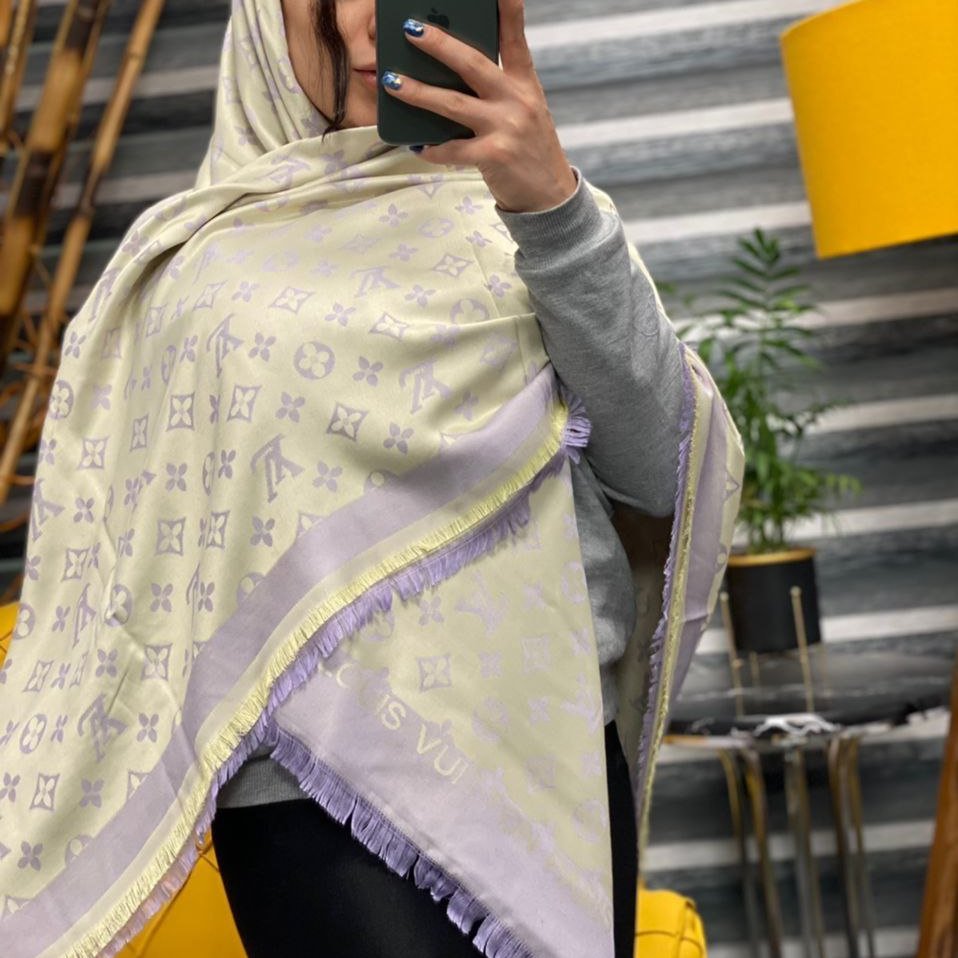 حراج روسری ژاکارد یاسی رنگ
