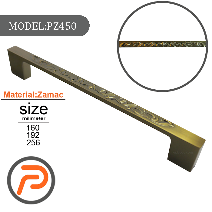 دستگیره کابینت لوکس سنگین مدل PZ450