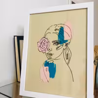 تابلو دوتیکه ویترای.به صورت برجسته روی شیشه جنس قاب پی وی سی