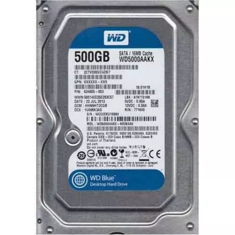 هارد اینترنال  500GB WD DIGITAL Blue    یکسال گارانتی  ومخصوص دوربین مداربسته و کامپیوتر  و