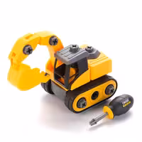 اسباب بازی ساختنی بیل مکانیکی مدل ساز و باز اوکید okkid کد 1001 با پیچ گوشتی