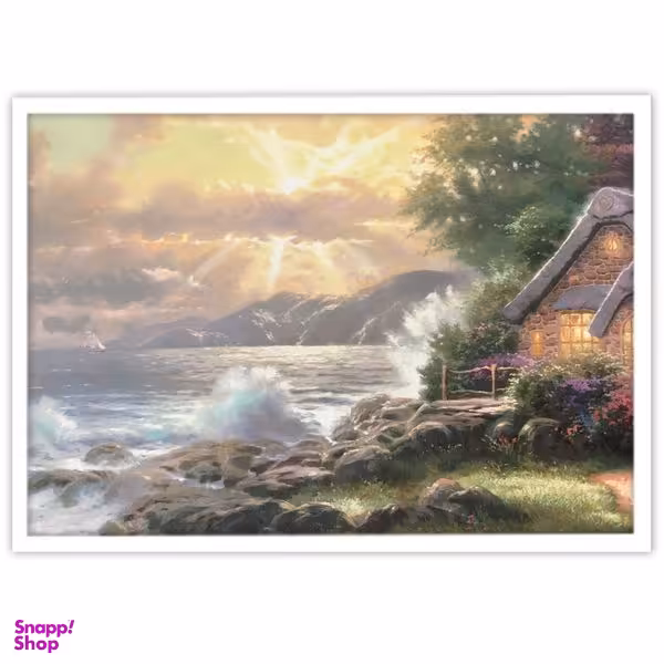 تابلو بکلیت طرح نقاشی ساحل سنگی مدل W-11242