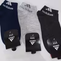 جوراب آدیداس  اسپورت مچی مناسب فصل تابستان 3عدددر رنگ های طوسی روشن سرمه ای و زغال سنگی 