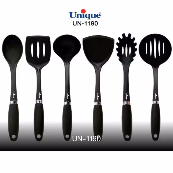 کفگیر ملاقه دسته پلاستیکی 6 تایی یونیک Un1190