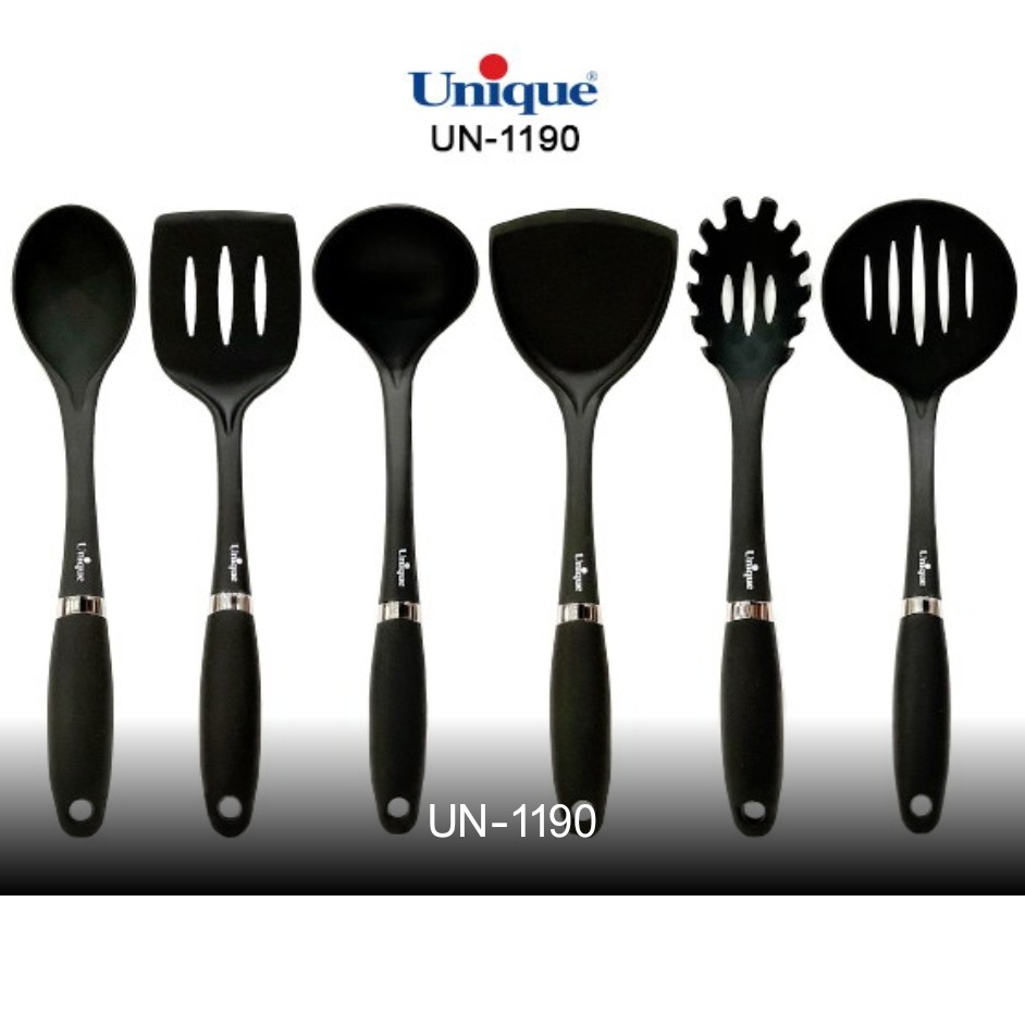 کفگیر ملاقه دسته پلاستیکی 6 تایی یونیک Un1190