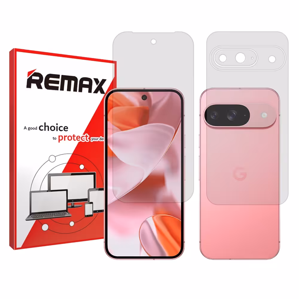 گلس صفحه نمایش و پشت گوشی گوگل Pixel 9 مدل هیدروژلی شفاف برند ریمکس کد SS