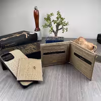ست چرم طبیعی کروکودیل فوق لوکس مانی