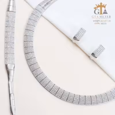 سرویس نقره تنیسی پهن و درشت طرح گرد و مجلسی شیک کد 38023