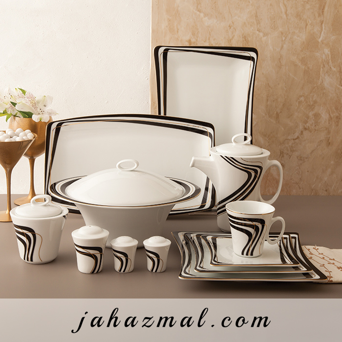 سرویس چینی زرین طرح زیبرا 97 پارچه