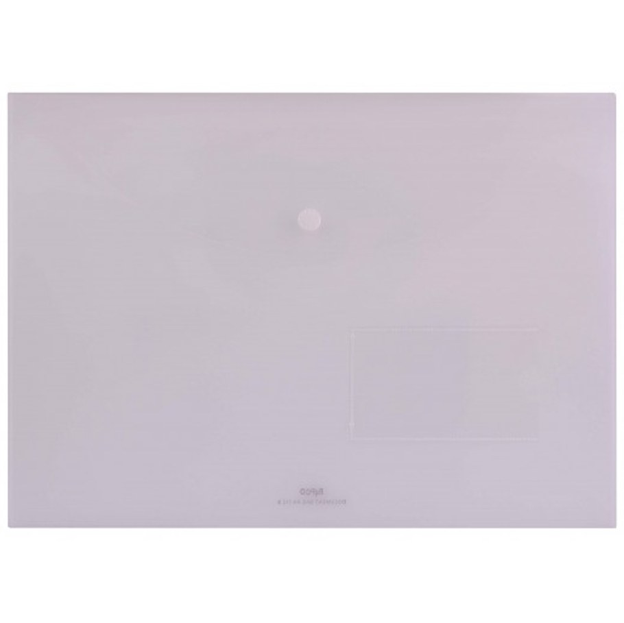 پوشه دکمه دار پاپکو مدل بیزنس شفاف A4 کد A4-116BT رنگ بی رنگ