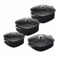 سرویس پخت و پز 8 پارچه تک ظرف  3 قابلمه به سایز های 20  24  28 و 1 تابه  28