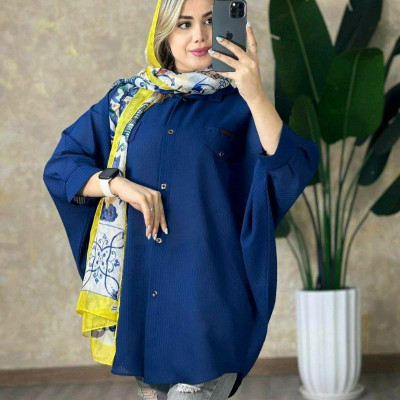 پانچو زنانه حریر میله ای مدل شقایق خنک خوش اتو