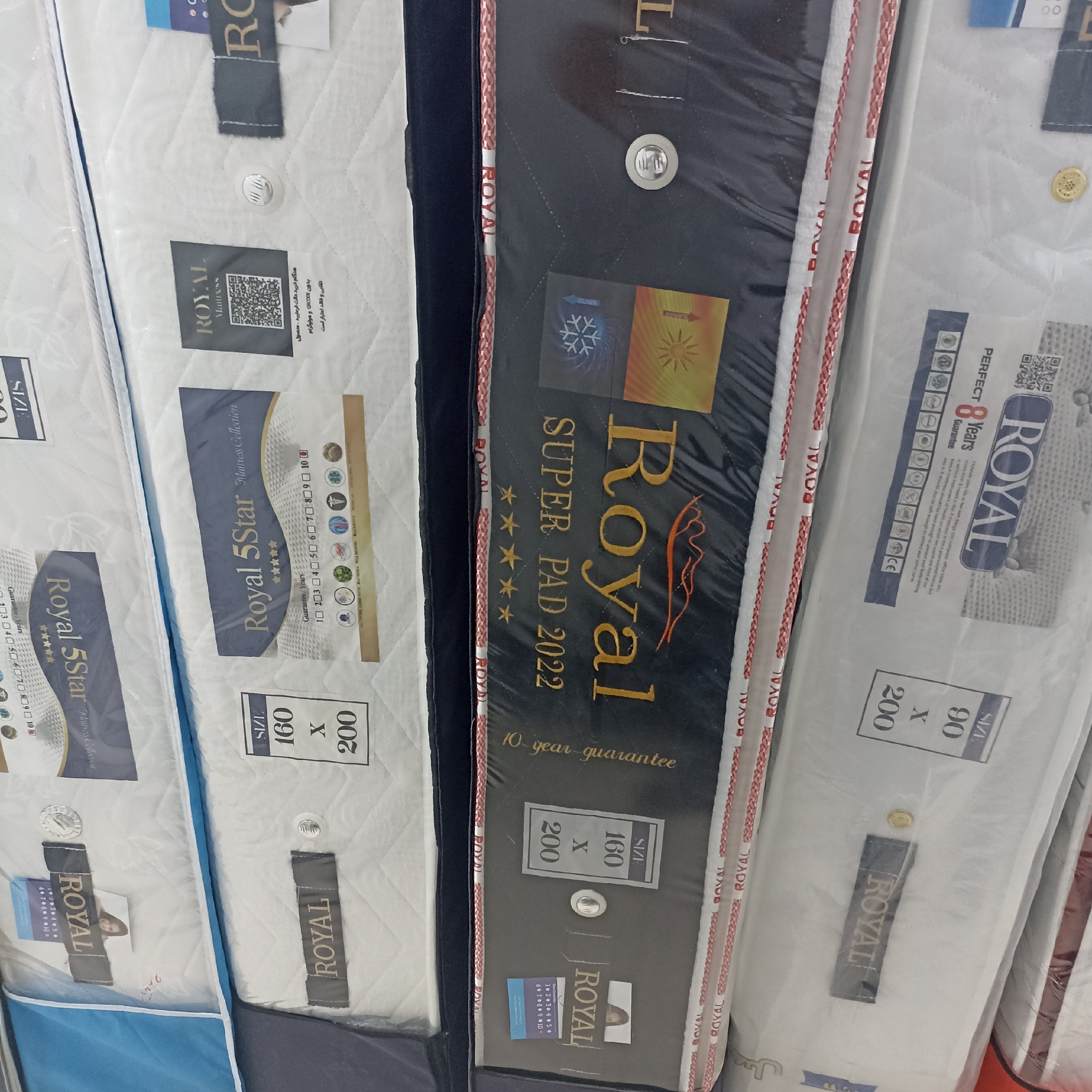 تشک رویال دوفصله پد دار 160×2 با ضمانت 10سال