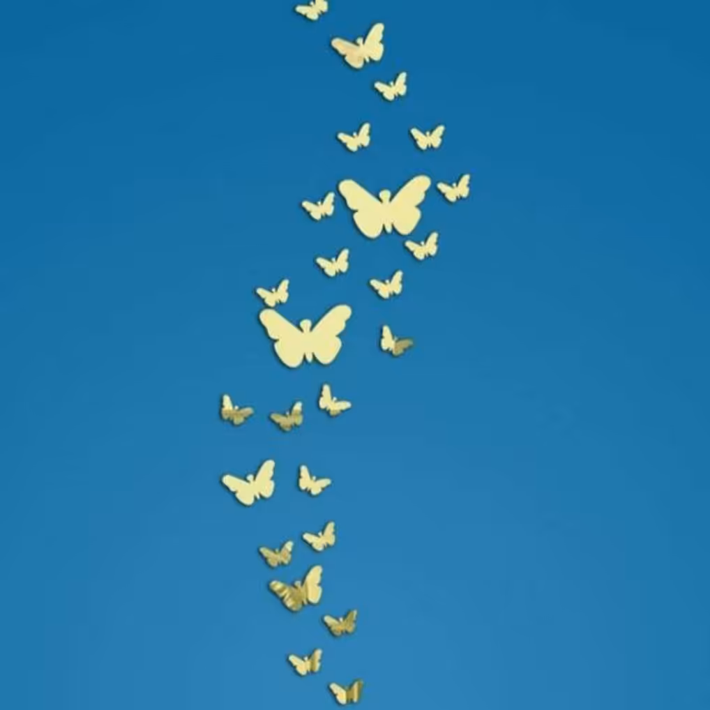 آینه تزیینی پروانه طلایی ارسال رایگان 