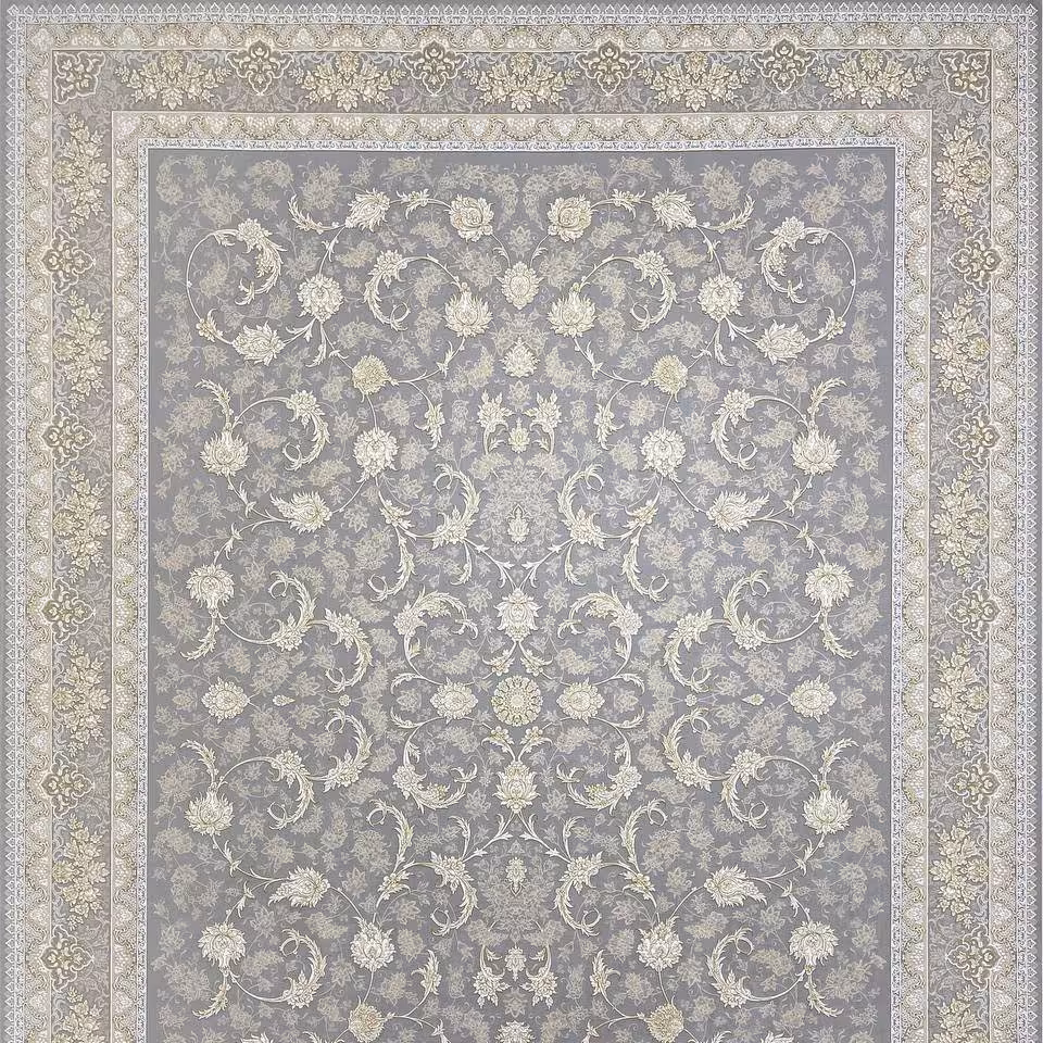 فرش 1200شانه برجسته تراکم 3600 طرح ملک نقره ایی