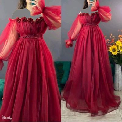 پیراهن شب زنانه تور مدل پیراهن بلند مجلسی