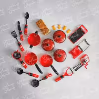 ظروف  اسباب بازی آشپزخانه سرویس تفلون 19 پارچه با قابلمه و رنده