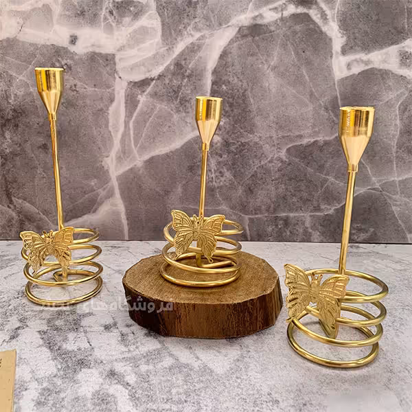 جاشمعی مدل پروانه طلایی 3 تکه