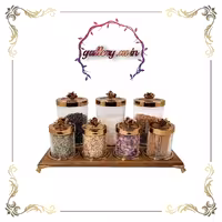 پاسماوری هفت پارچه گل رز کفه چوبی شیشه  ساده