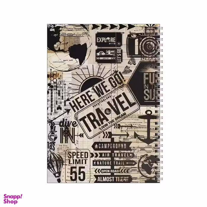 دفتر مشق 100 برگ بامبیلیپ طرح سفر و جهانگرد کد 9159411