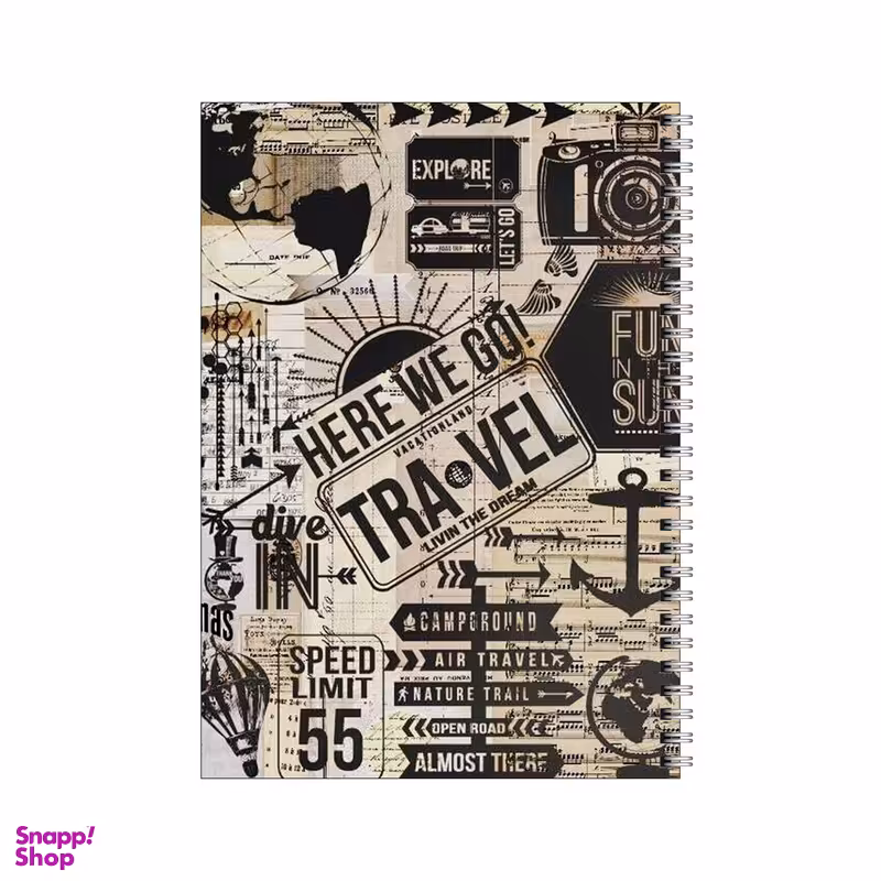 دفتر مشق 100 برگ بامبیلیپ طرح سفر و جهانگرد کد 9159411