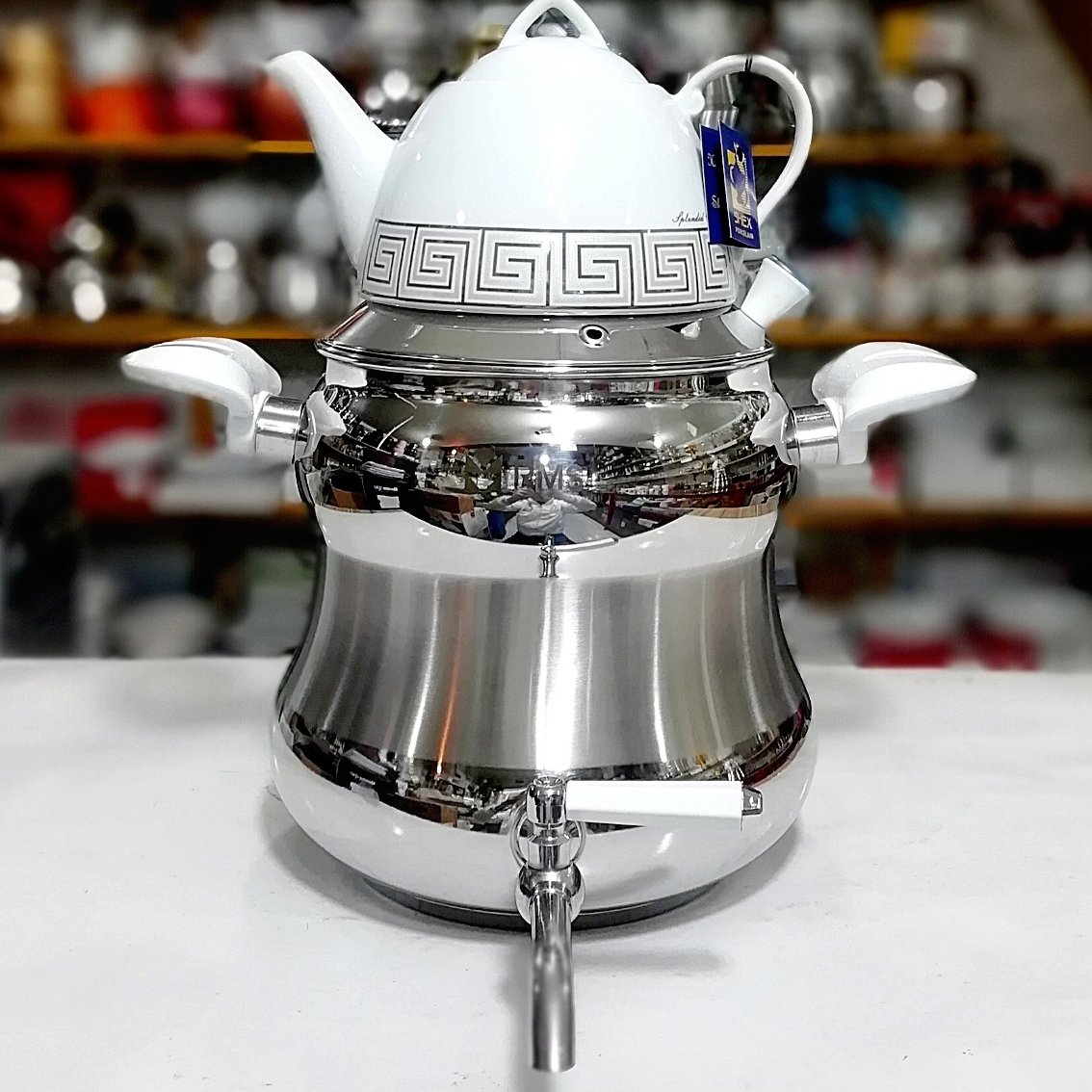 کتری و قوری استیل شیردار RMS کف چدن 