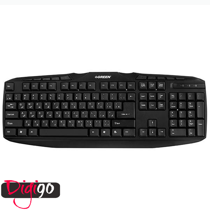 قیمت ومشخصات کیبورد مدل GK-302 گرین با حروف فارسی | دیجی نود
