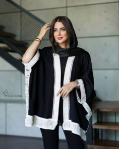 مانتو مجلسی کرپ مدل پانچ محرمی