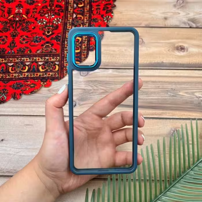 قاب گوشی Galaxy A31 سامسونگ اورجینال دورسیلیکونی شفاف آبی کد 25032