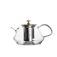 قوری پیرکس مدل کف پهن برند Deli بسته یک عددی