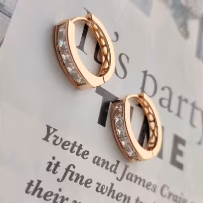 گوشواره حلقه نگین ژوپینگ