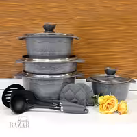 سرویس قابلمه 11 پارچه طوسی نقره ای بلا یونیک کد 8811