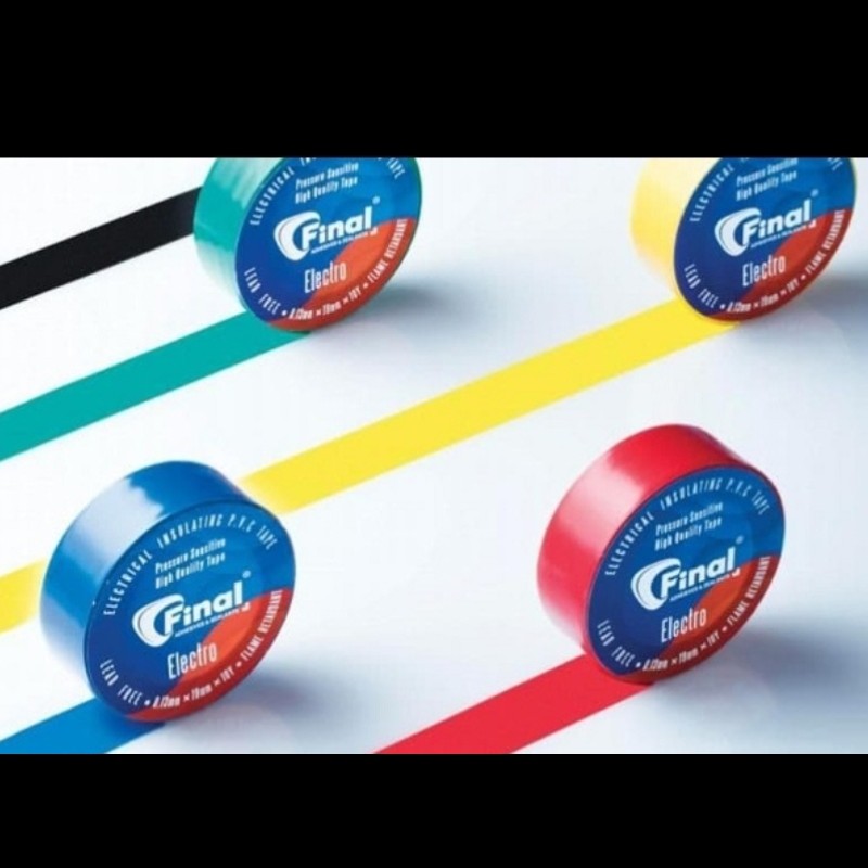 چسب برق رنگی 10 یاردی فاینال در بسته بندی 10 عددی 