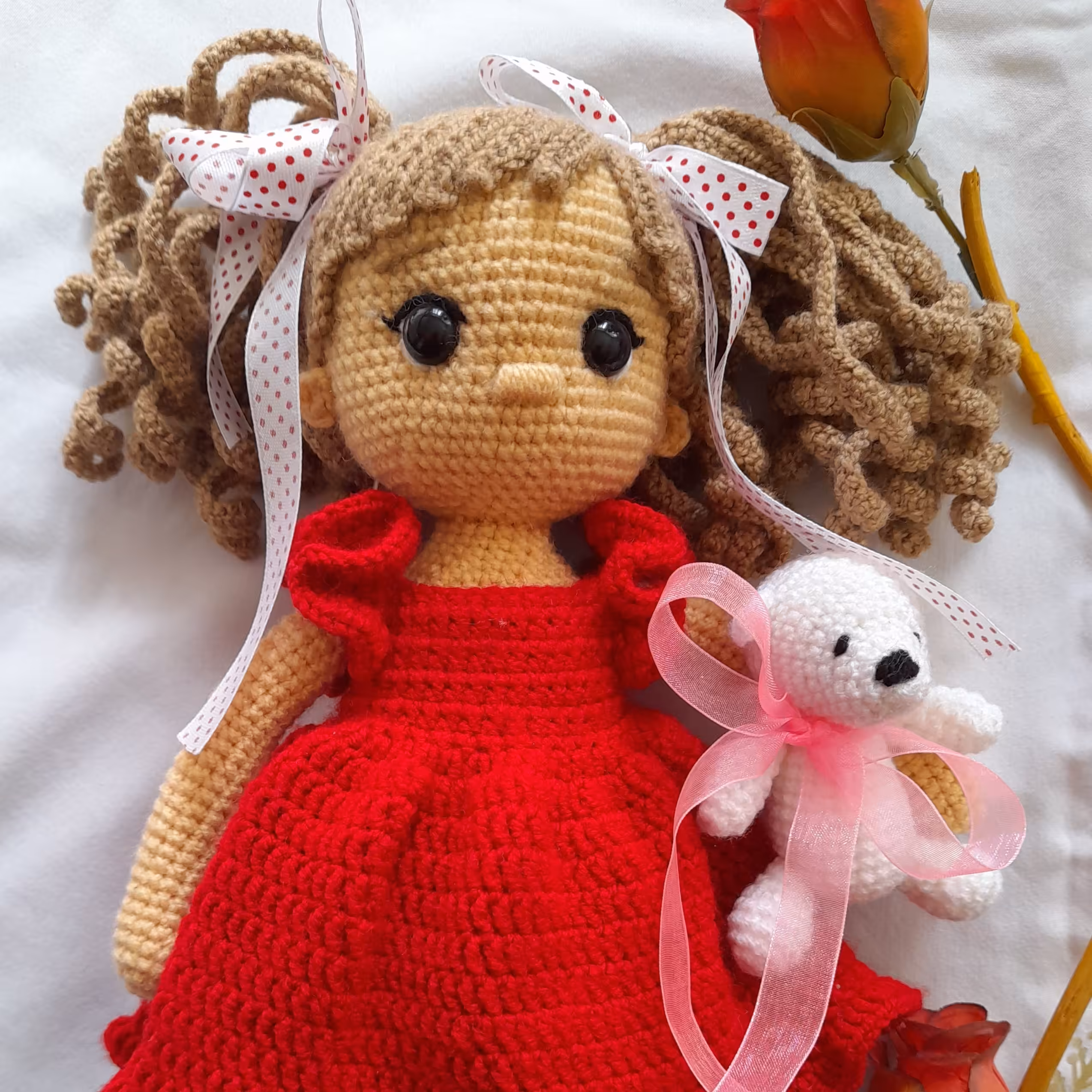 عروسک بافتنی قد تقریبا 20 سانت