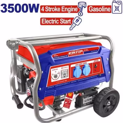 موتور برق 3500 وات استارتی چرخ دار سیم پیچی مسی ایمتاپ emtop مدل EGGRD