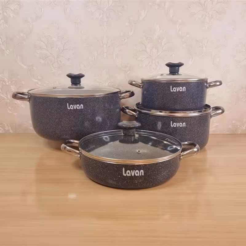 سرویس قابلمه 8 پارچه (لاوان) - گرانیتی مدل تیتان
