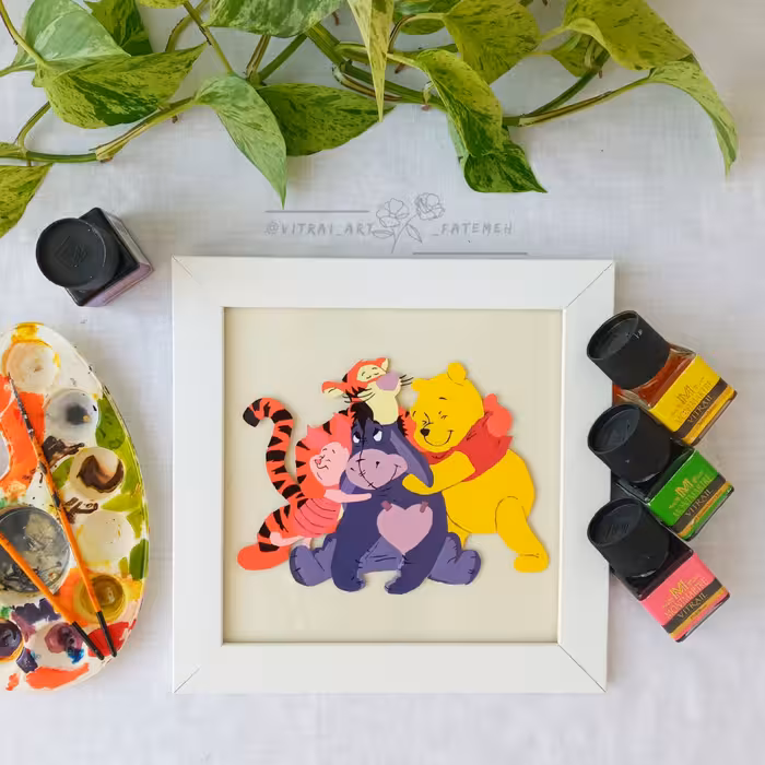 تابلو ویترای نقش برجسته طرح پو ، هنر ویترای فاطمه