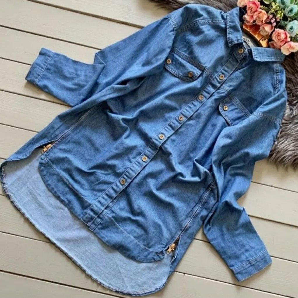 شومیز مانتویی جین