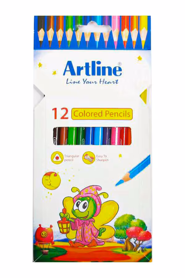 مداد رنگی 12 عددی مقوایی آرت لاین Artline
