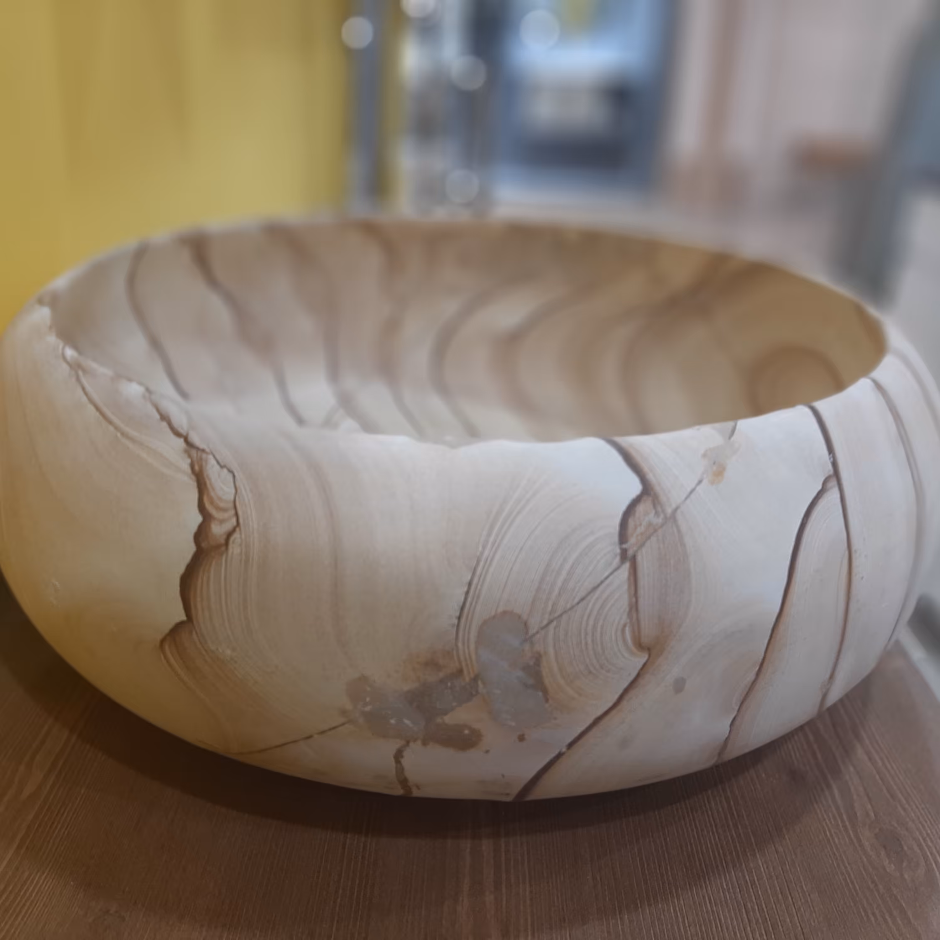 کاسه روشویی طرح چوب