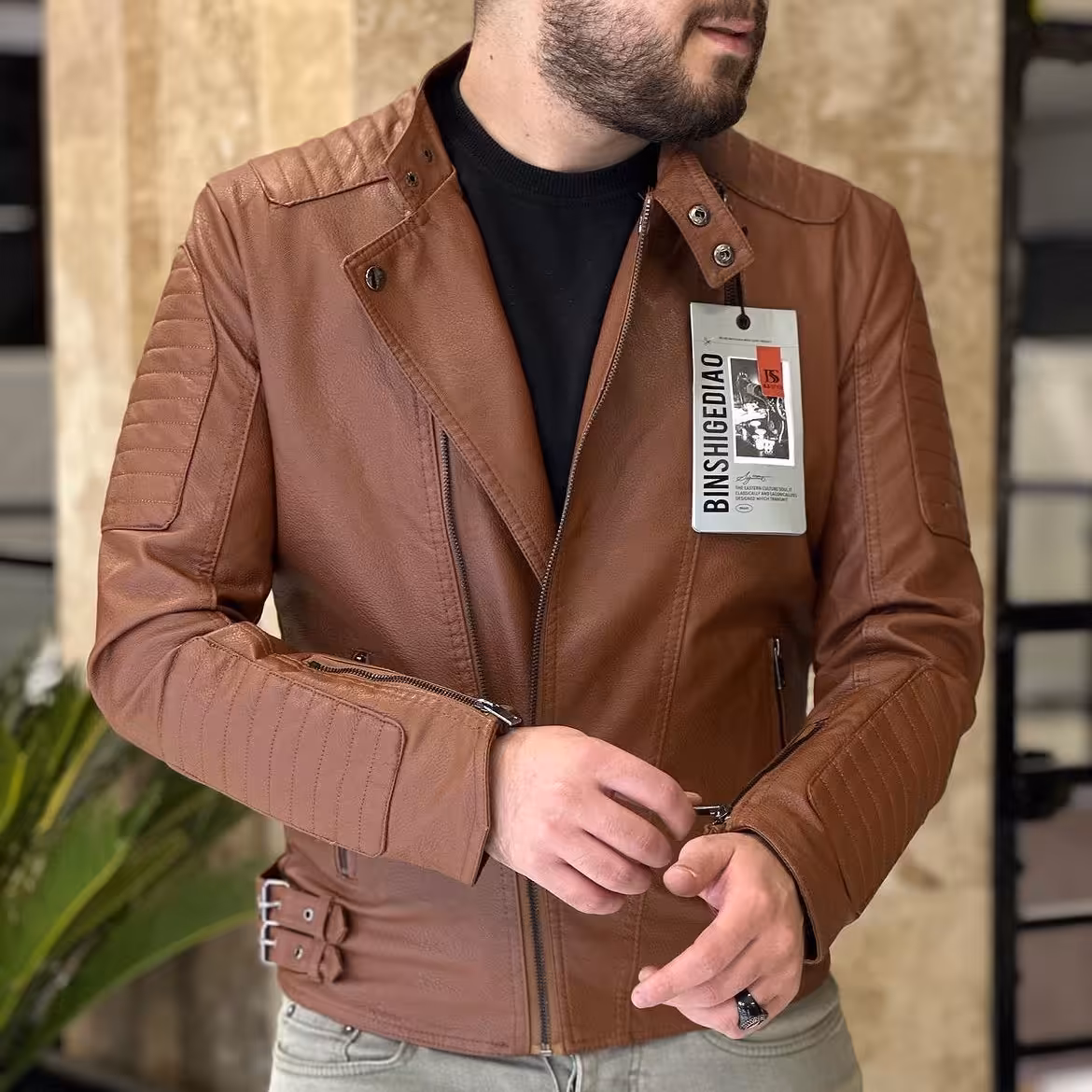 کاپشن چرم پلیسی جذاب و خاص 