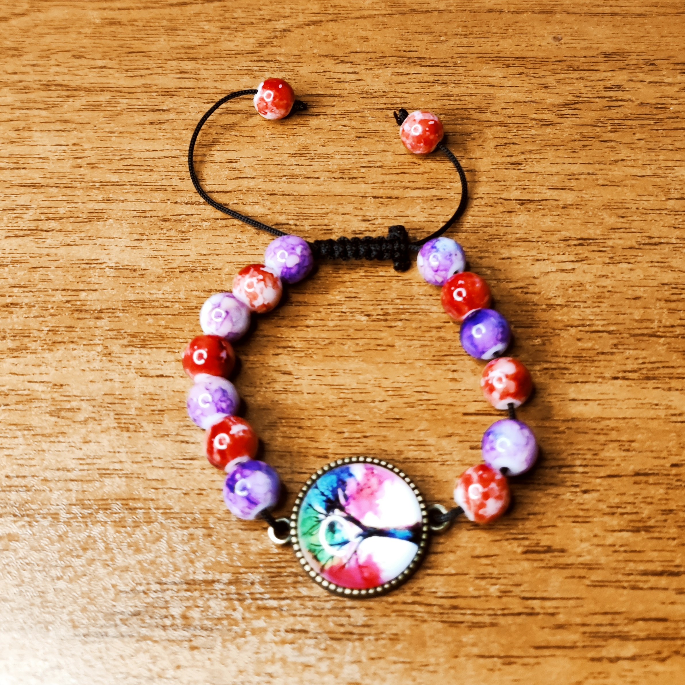 دستبند مهره دار رنگی